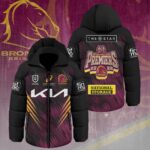 Brisbane Broncos 2025 NRL Premiers Thickened Down Hooded Jacket - HOATT14043