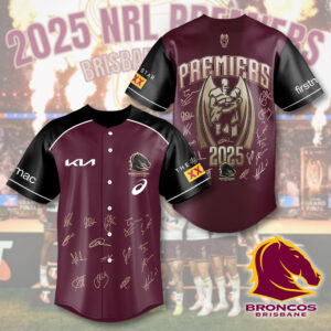 Brisbane Broncos 2025 NRL Premiers Baseball Jersey - HOATT14059