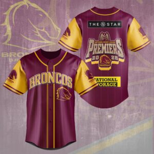 Brisbane Broncos 2025 NRL Premiers Baseball Jersey - HOATT14062