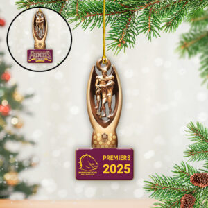 Brisbane Broncos 2025 Premiership Custom Shape 2-sided Acrylic Ornament – TANTN17157
