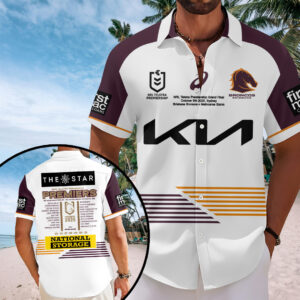Brisbane Broncos 2025 Premiership Short Sleeve Button-Down Shirt - TANTN17646