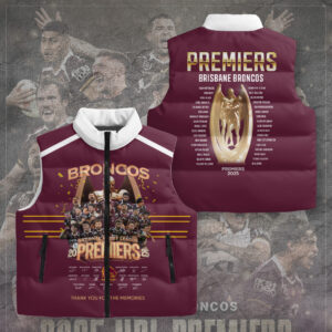 Brisbane Broncos 2025 Premiership 3D Sleeveless Down Jacket - TANTN17685