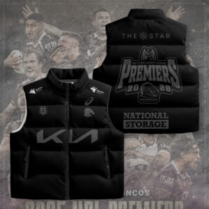 Brisbane Broncos 2025 Premiership 3D Sleeveless Down Jacket - TANTN17686