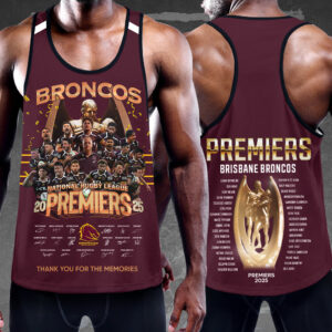 Brisbane Broncos 2025 Premiership  Y-Back Muscle Tank Top - TANTN17851