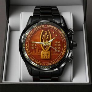 Brisbane Broncos 37th Anniversary 2025 Black Stainless Steel Watch - TANTN17810