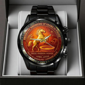 Brisbane Broncos 37th Anniversary 2025 Black Stainless Steel Watch - TANTN17812