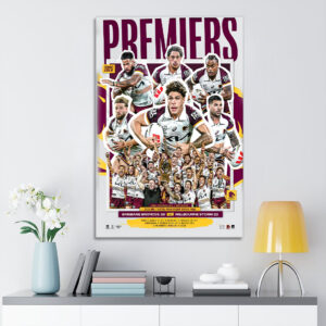 Brisbane Broncos Premiers 2025 Rectangle Canvas With Inner Frame - TANTN17278