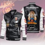 Brisbane Lions 2025 AFL Premiers Leather Bomber Jacket - HOATT14091