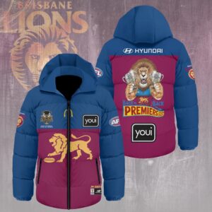 Brisbane Lions 2025 AFL Premiers Thickened Down Hooded Jacket - HOATT14045