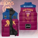 Brisbane Lions 2025 AFL Premiers 3D Sleeveless Down Jacket - HOATT14079