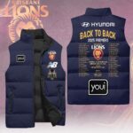 Brisbane Lions 2025 AFL Premiers 3D Sleeveless Down Jacket - HOATT14081