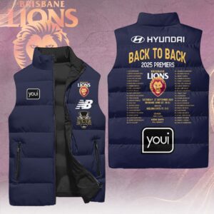 Brisbane Lions 2025 AFL Premiers 3D Sleeveless Down Jacket - HOATT14081