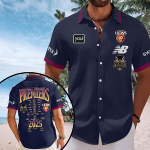 Brisbane Lions 2025 AFL Premiers Short Sleeve Button-Down Shirt - HOATT13950