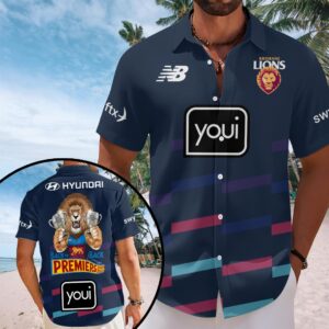 Brisbane Lions 2025 AFL Premiers Short Sleeve Button-Down Shirt - HOATT13976