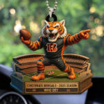 Cincinnati Bengals 2025 Season Custom shape 2-sided Acrylic Car Ornament - HOATT13665