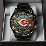 Cincinnati Reds 135th Anniversary 2025 Black Stainless Steel Watch - TANTN17068