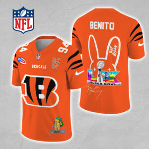 Cincinnati Bengals x Bad Bunny 3D Football Jersey - MAITM13305