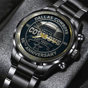 Dallas Cowboys 66th Anniversary 2026 Black Stainless Steel Watch - TMTHU1271