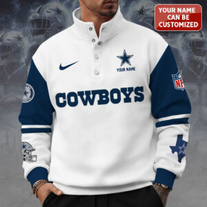 Personalized Dallas Cowboys 3D Snap Button Collar Sweatshirt - TANTN17095