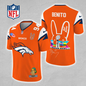 Denver Broncos x Bad Bunny 3D Football Jersey - MAITM13308