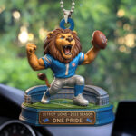 Detroit Lions 2025 Season Custom shape 2-sided Acrylic Car Ornament - HOATT13668