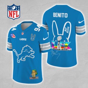 Detroit Lions x Bad Bunny 3D Football Jersey - MAITM13309