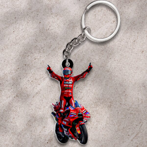 Ducati Lenovo Team x Marc Márquez 2025 World Champion Custom Shape 2-sided Keychain - HOATT13615