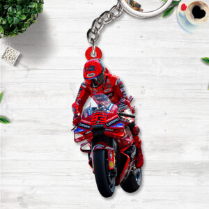Ducati Lenovo Team x Marc Márquez 2025 World Champion Custom Shape 2-sided Keychain - HOATT13604