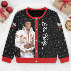 Elvis Presley Knitted Crewneck Cardigan - HOATT13979