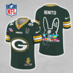 Green Bay Packers x Bad Bunny 3D Football Jersey - MAITM13310