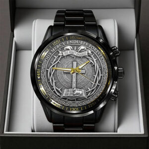 His Mercy Endures Forever Black Stainless Steel Watch - TANTN17420