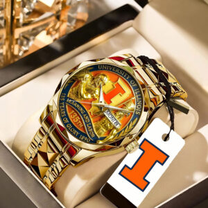 Illinois Fighting Illini Football Alloy Luxury Quartz Watch - TANTN17999