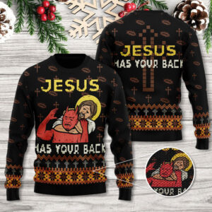 Jesus Has Your Back Ugly Sweater - TANTN17491