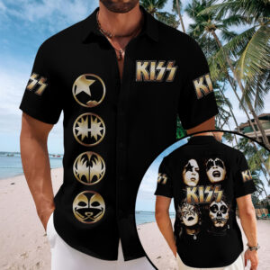 KISS Short Sleeve Button-Down Shirt - MAITM13621