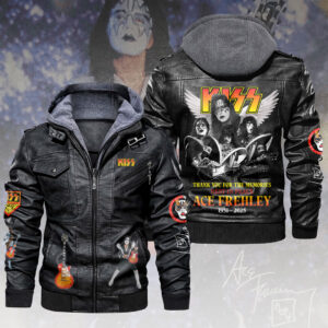 KISS x Ace Frehley 2D Leather Hooded Jacket - HOATT14011