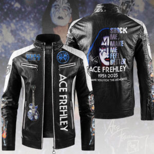KISS x Ace Frehley 2D Leather Fleece Jacket - HOATT14014