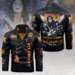 KISS x Ace Frehley 2D Leather Yellow Fleece Jacket - HOATT14030