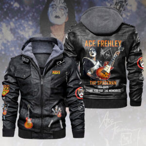 KISS x Ace Frehley 2D Leather Hooded Jacket - HOATT14107