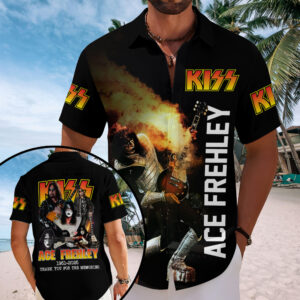 KISS x Ace Frehley Short Sleeve Button-Down Shirt - GNENEW713