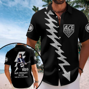 KISS x Ace Frehley Short Sleeve Button-Down Shirt - HOATT13987