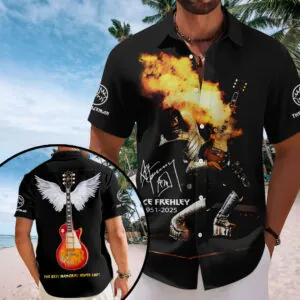 KISS x Ace Frehley Short Sleeve Button-Down Shirt - HOATT13934.1