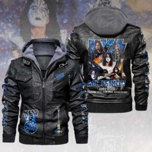 KISS x Ace Frehley 2D Leather Hooded Jacket - HOATT14145