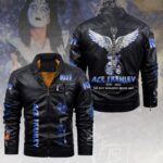 KISS x Ace Frehley 2D Leather Yellow Fleece Jacket - HOATT14128