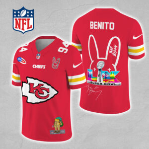 Kansas City Chiefs x Bad Bunny 3D Football Jersey - MAITM13314