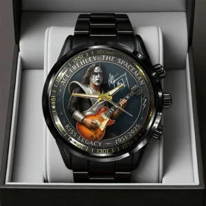 KISS x Ace Frehley Black Stainless Steel Watch - TANTN17618