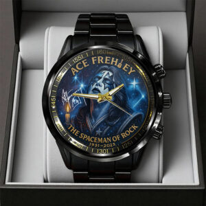KISS x Ace Frehley Black Stainless Steel Watch - TANTN17619