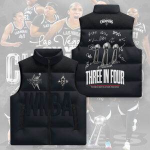 Las Vegas Aces WNBA 2025 Champions 3D Sleeveless Down Jacket - TMTHU1637