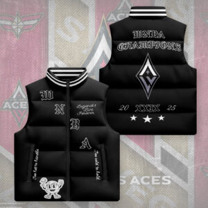 Las Vegas Aces WNBA 2025 Champions 3D Sleeveless Down Jacket - TMTHU1638