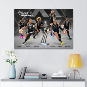 Las Vegas Aces 2025 WNBA Champions Rectangle Canvas With Inner Frame - MAITM13358
