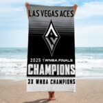Las Vegas Aces 2025 WNBA Finals Champions Rectangle Beach Towel – TANTN17327